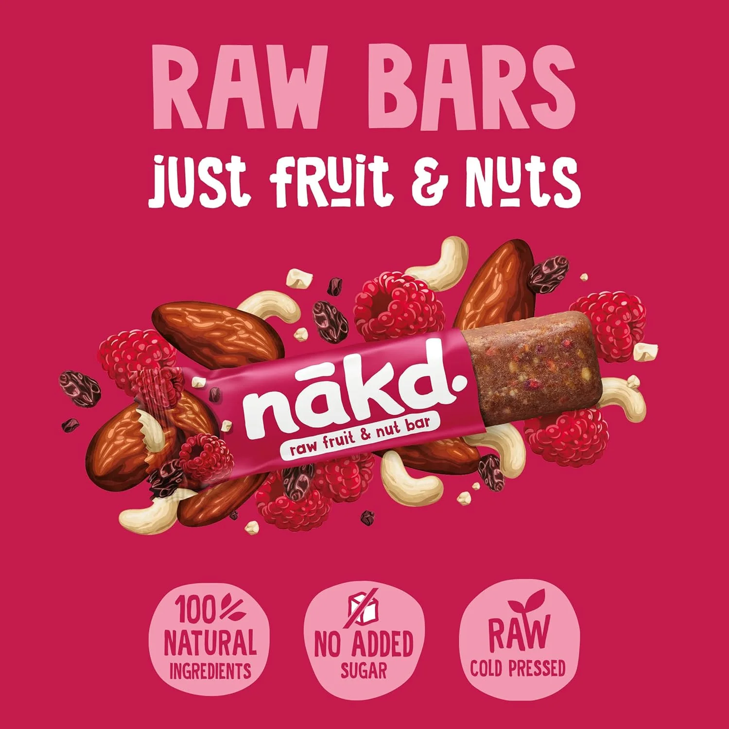 Nakd. Raw Fruit & Nut Bars Berry Delight 18x35g - Image 4