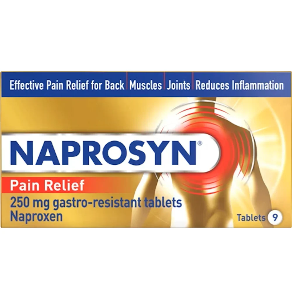 Naprosyn Pain Relief 250mg Gastro Resistant Naproxen 9 Tablets