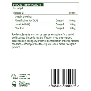 Natures Aid Flaxseed Oil 1000mg 90 Softgels - Image 3