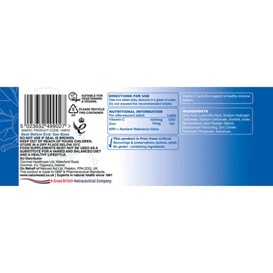 Natures Aid Immune Effervescent (Blackcurrant Flavour) 20 Tablets - Image 2