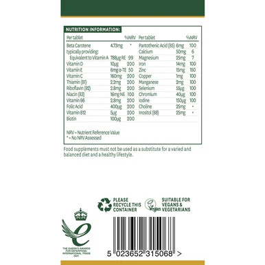 Natures Aid Pregnancy Multi-Vitamins & Minerals (Before, During & After) 60 Tablets - Image 3