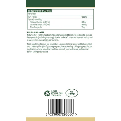 Natures Aid Super Strength Fish Oil (Omega 3) 60 Softgels - Image 3