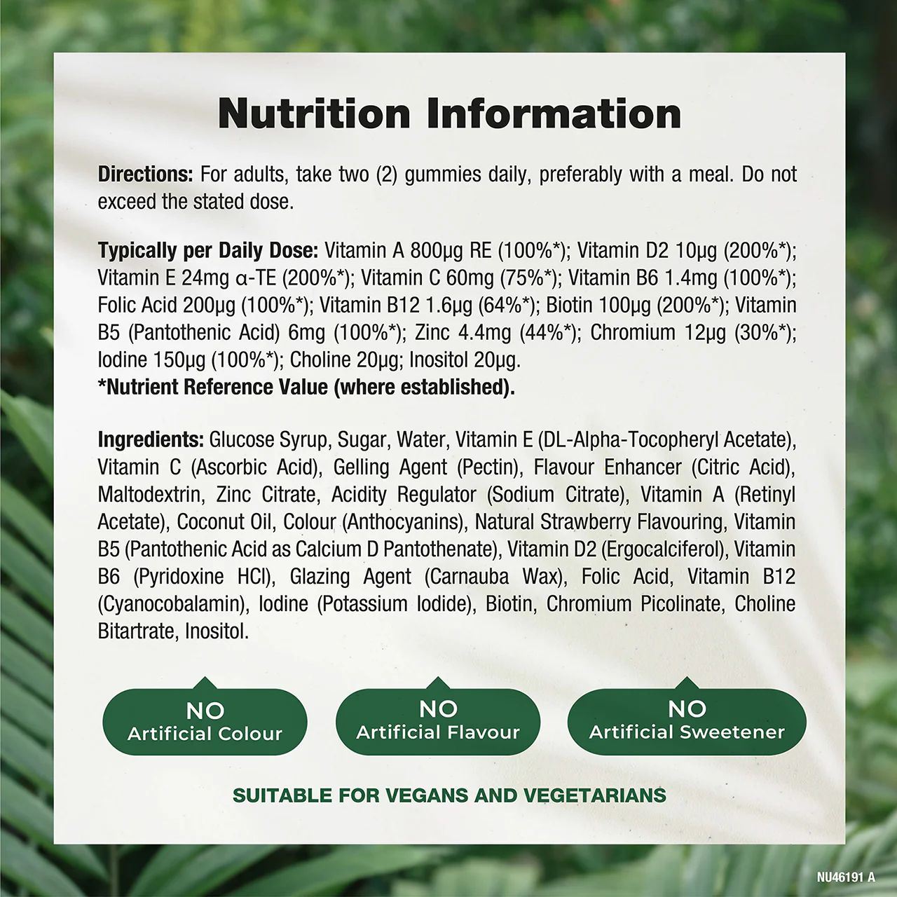 Nature's Truth Adult Multivitamin 60 Vegan Gummies Strawberry Flavour - Image 3