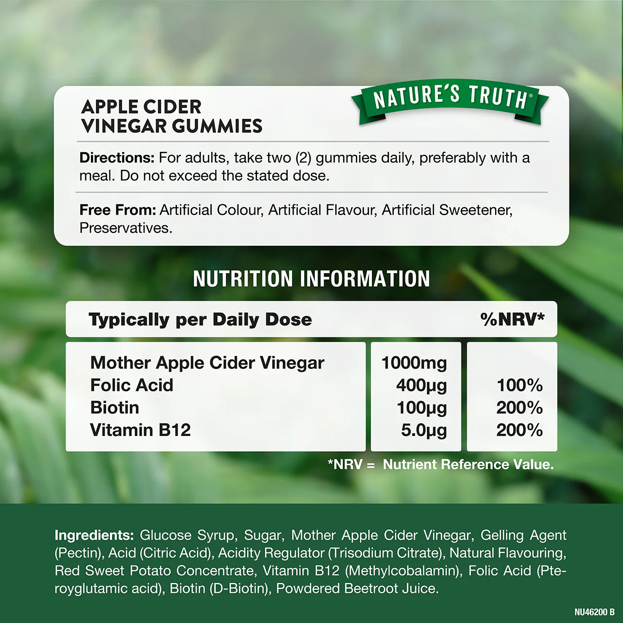 Nature's Truth Apple Cider Vinegar w/the Mother & Ginger 60 Gummies - Image 3