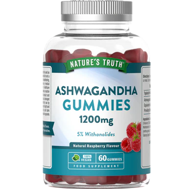 Nature's Truth Ashwagandha 1200mg Natural Raspberry Flavour 60 Tablets