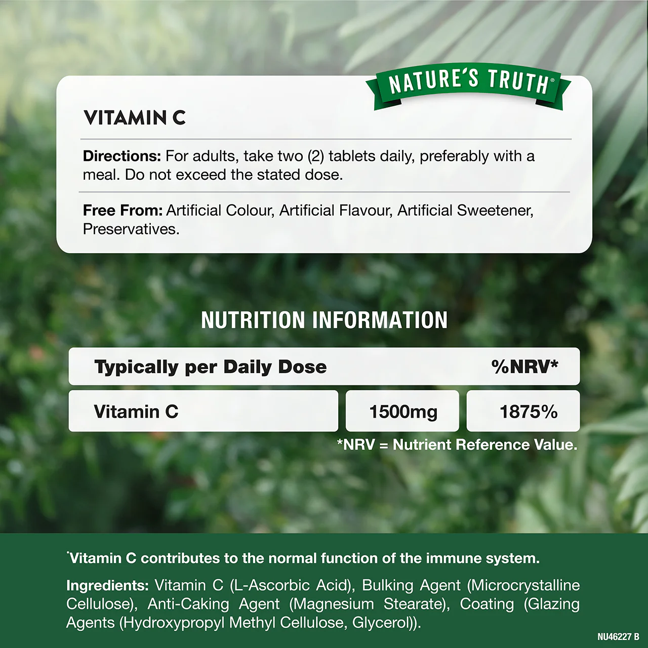 Nature's Truth High Strength Vitamin C 1500mg 60 Tablets - Image 3