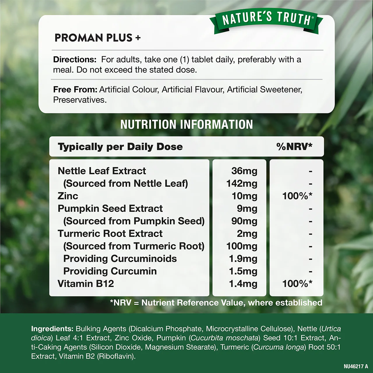 Nature's Truth Prostate Plus 60 Vegan Tablets - Image 3