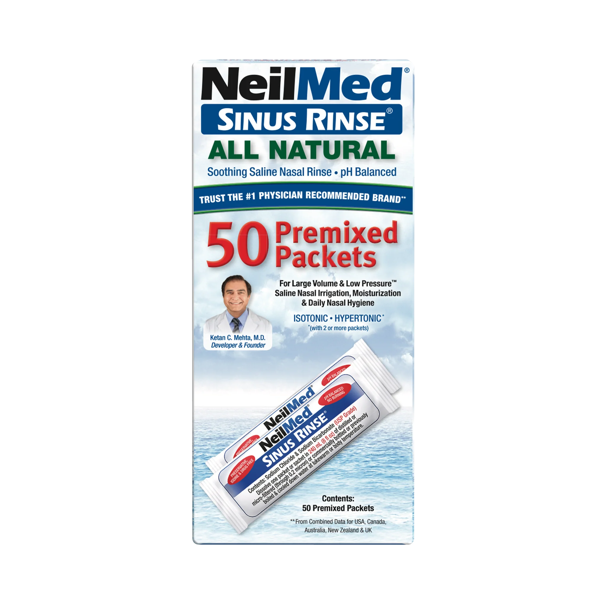 Neilmed Sinus Rinse Premixed Refill 50 Sachets