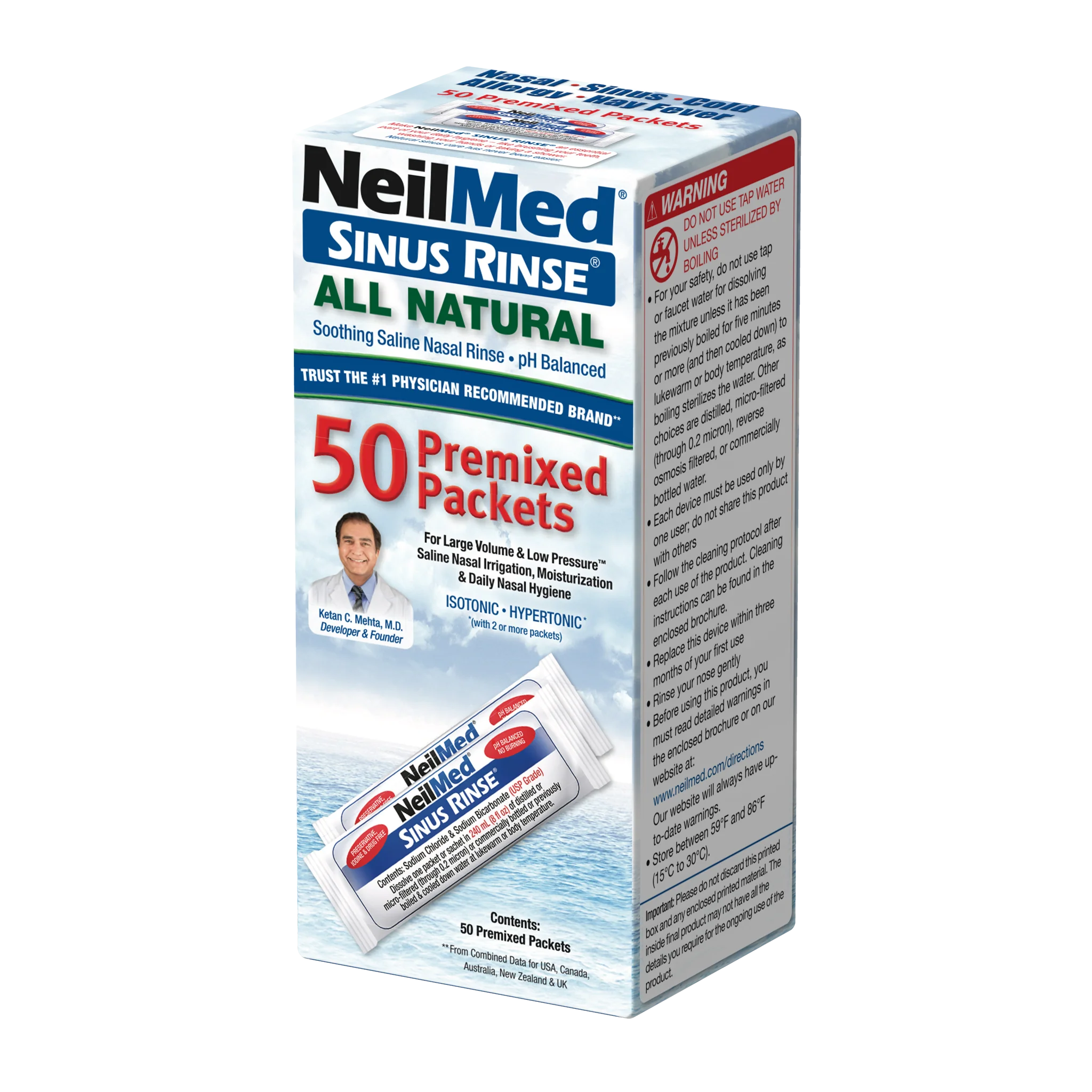 Neilmed Sinus Rinse Premixed Refill 50 Sachets - Image 5