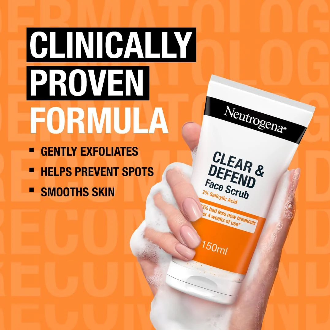 Neutrogena Clear & Defend Facial Scrub 150ml - Image 4