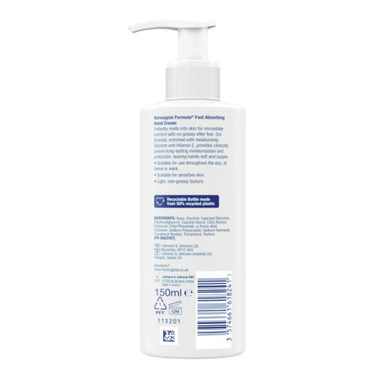 Neutrogena Norwegian Formula Fast Absorbing Hand Cream 150ml - Image 2