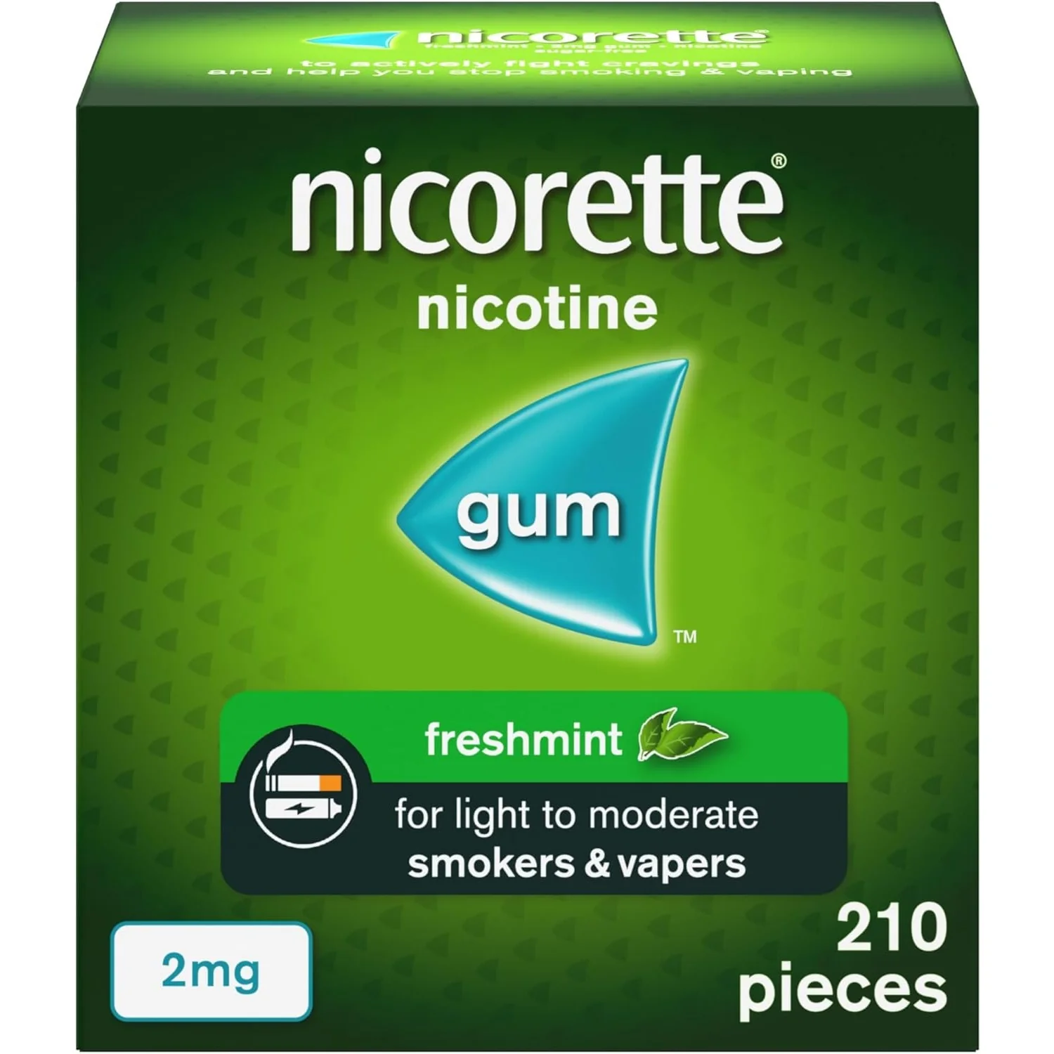 Nicorette Freshmint Gum 2mg 210 Pieces