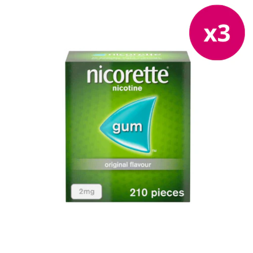 Nicorette Original Gum 2mg 210 Pieces x 3