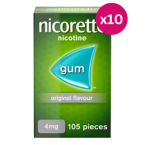 Nicorette Original Gum 4mg 105 Pieces x 10