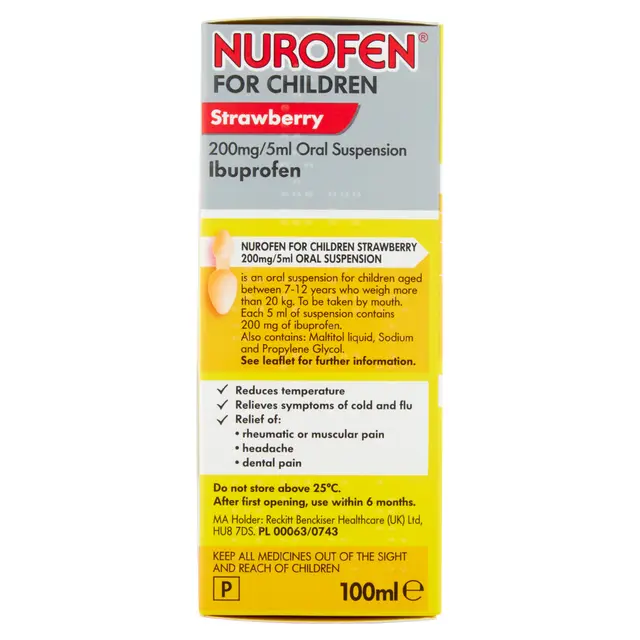 Nurofen Double Strength For Children 7-12 years Strawberry Flavour 100ml - Image 6