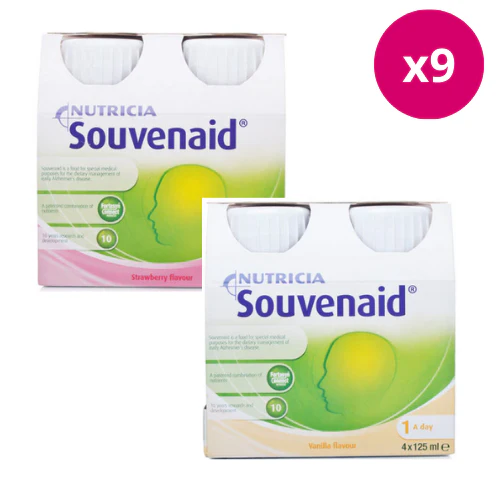 Nutricia Souvenaid Mixed Case Strawberry & Vanilla 72 Bottles (36 x Strawberry, 36 x Vanilla)