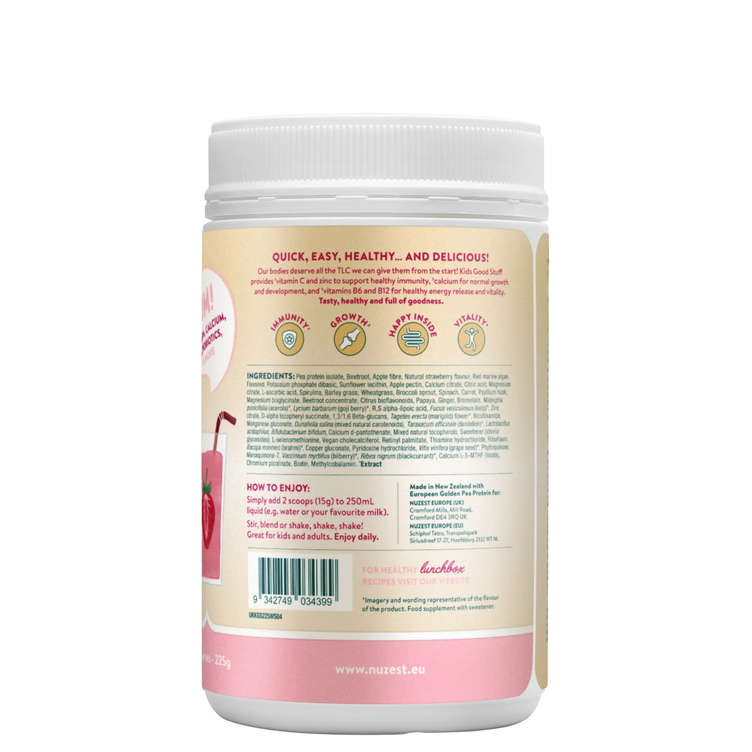 Nuzest Kids Good Stuff Wild Strawberry 225g - Image 3