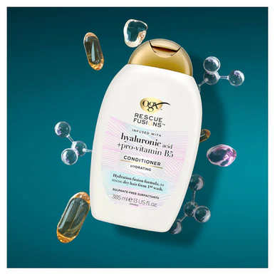 OGX Rescue Fusions Hyaluronic Acid + pro-vitamin B5 Conditioner 385ml - Image 3