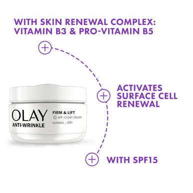 Olay Anti-Wrinkle Firm & Lift Normal Day Cream SPF15 50ml - Image 5