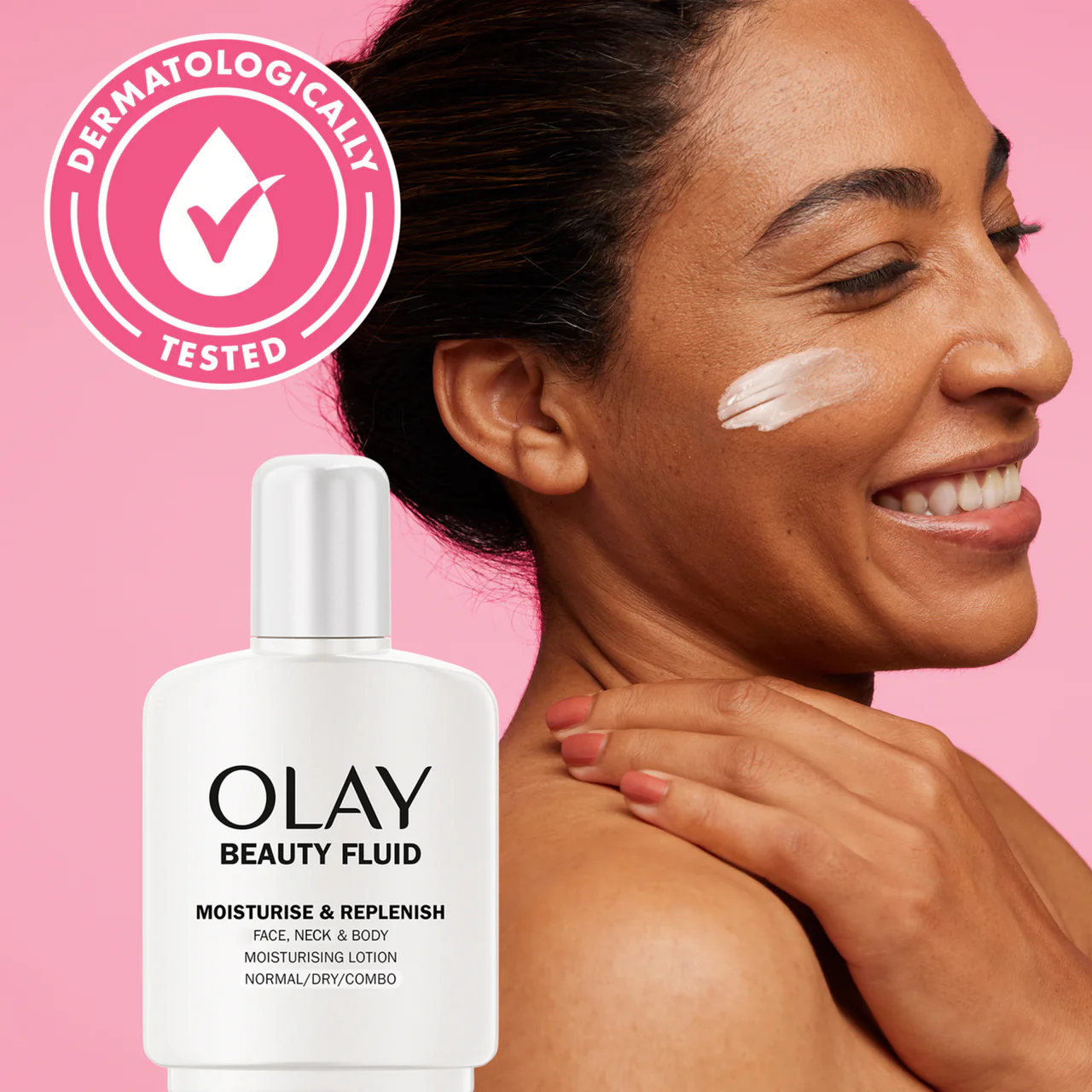 Olay Essential Beauty Fluid Face & Body Normal 200ml - Image 3