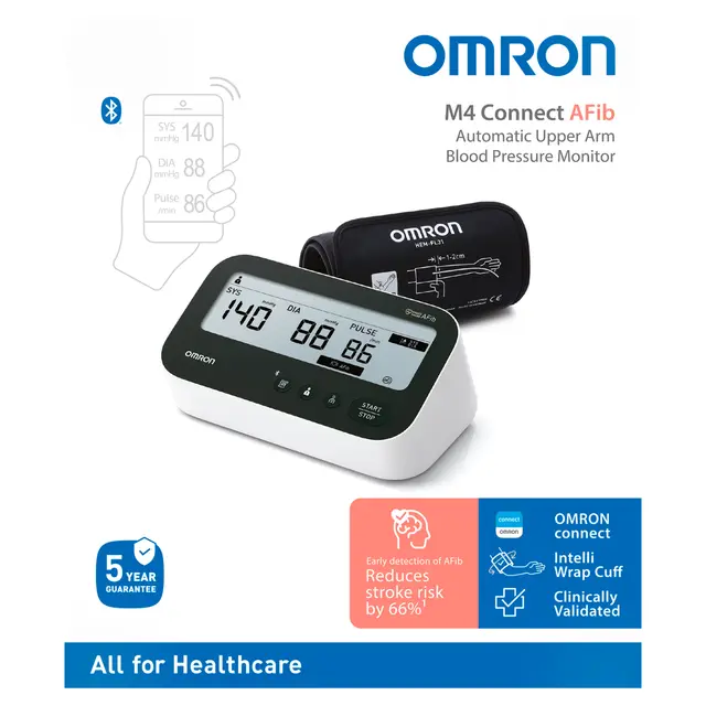 Omron M4 Connect AFib Upper Arm Blood Pressure Monitor (HEM-7196T1-FLE) - Image 2