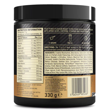 Optimum Nutrition Gold Standard Pre-Workout - Fruit Punch 330g - Image 3