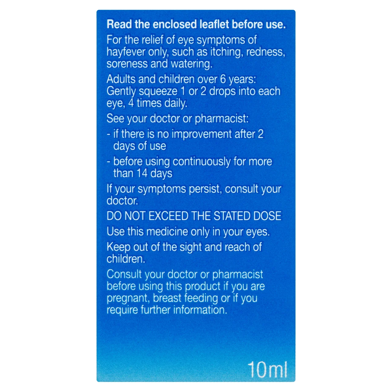 Optrex Hayfever Relief & Allergy Eye Drops 10ml - Image 2