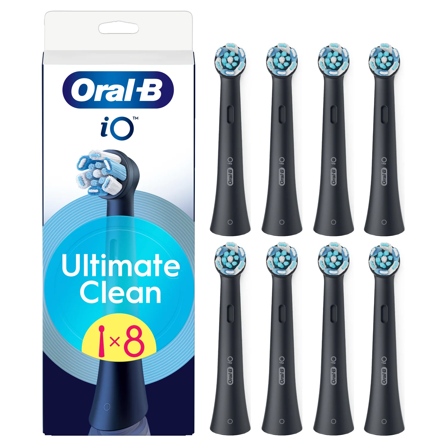 Oral-B iO Ultimate Clean Black Brush Heads 8 - Image 2