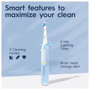Oral-B iO3 Ice Blue Electric Toothbrush - Image 2