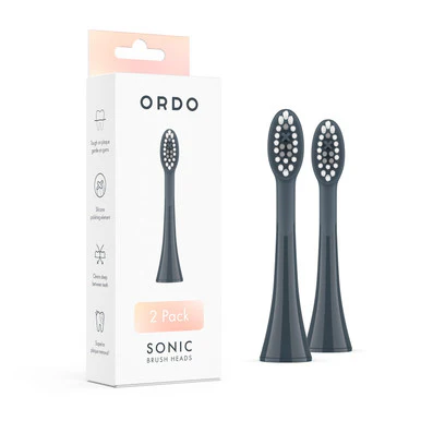 Ordo Sonic Electric Brush Heads Charcoal Grey 2 Pack