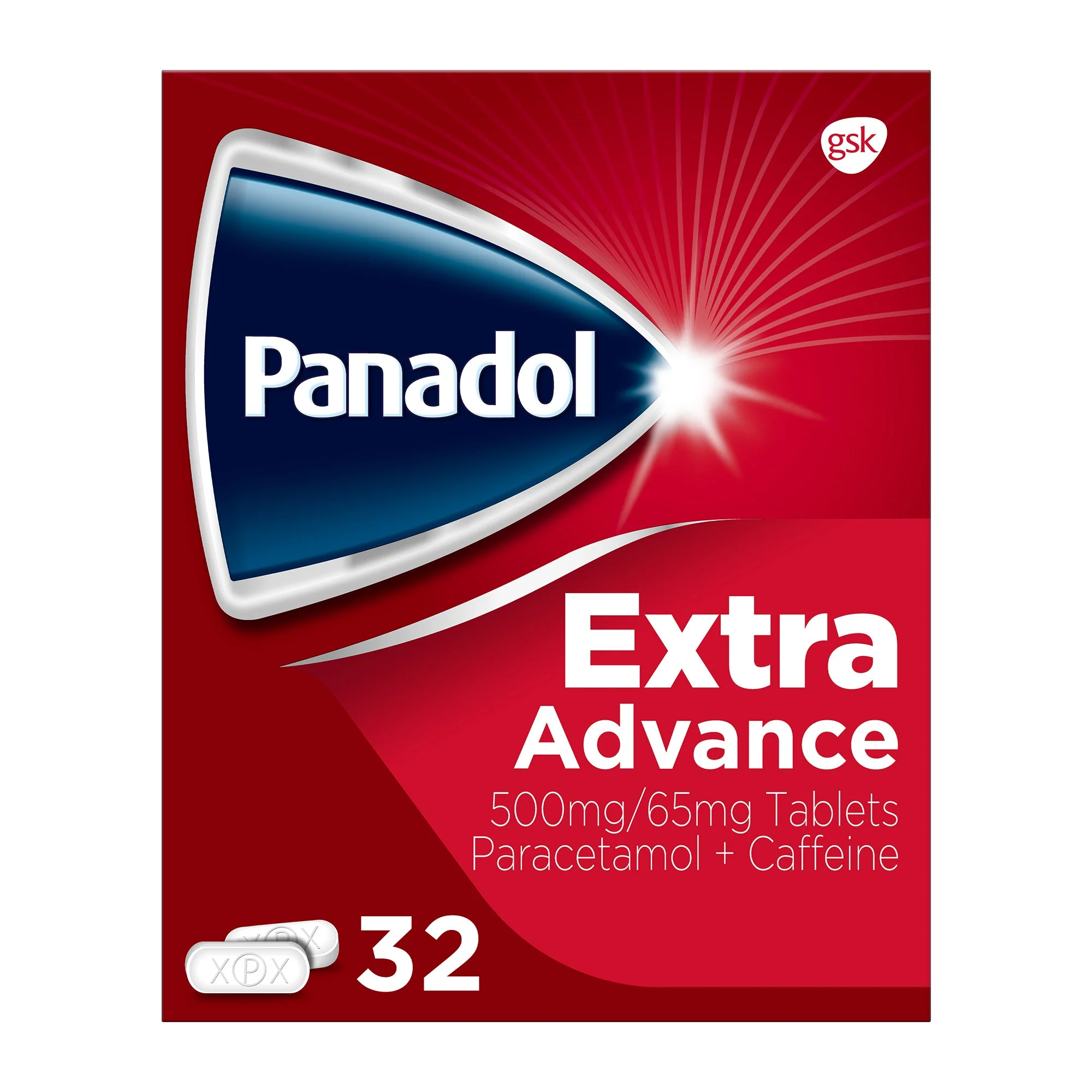 Panadol extra advance 500mg/65mg paracetamol + caffeine tablets - Image 2