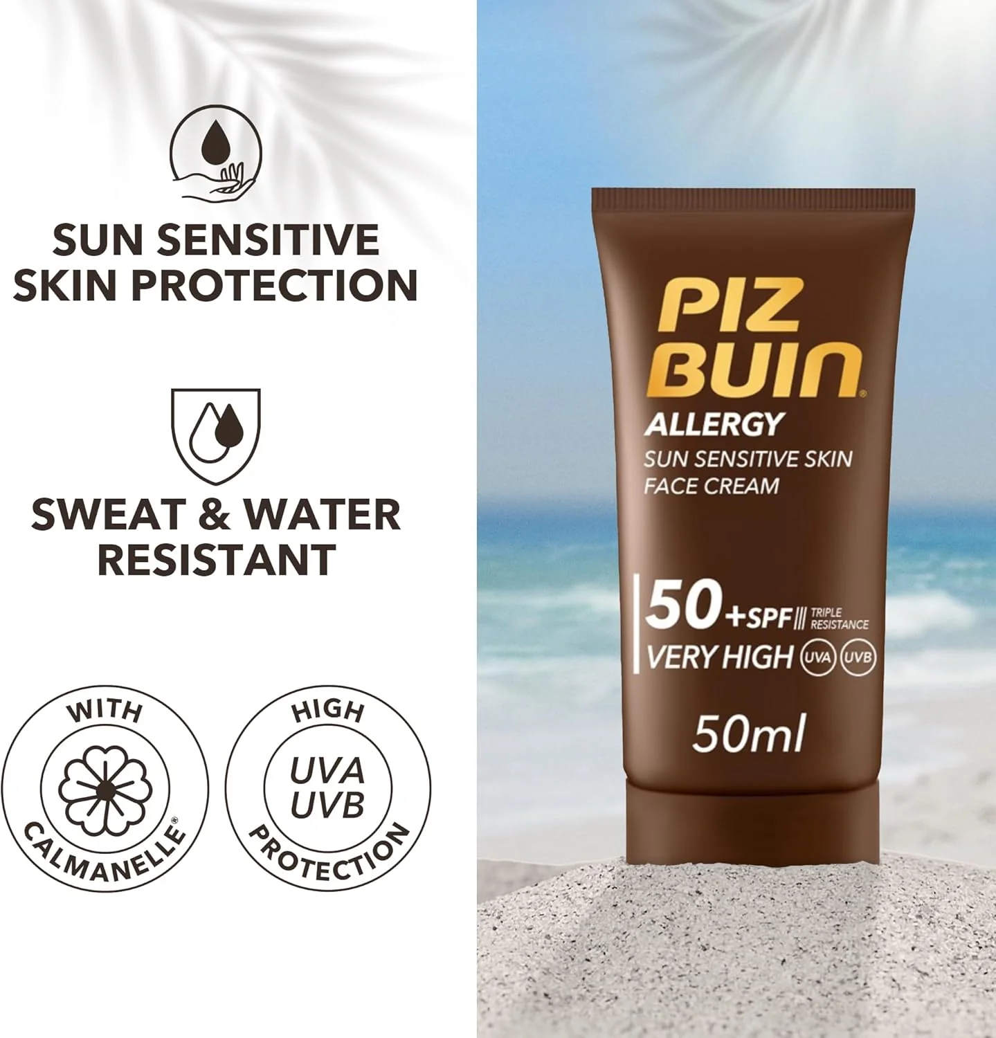 Piz Buin Allergy Sun Face Cream SPF 50 50ml - Image 3