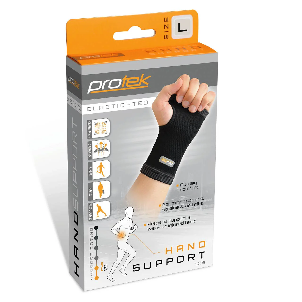 Protek Elasticated Hand Support - Large
