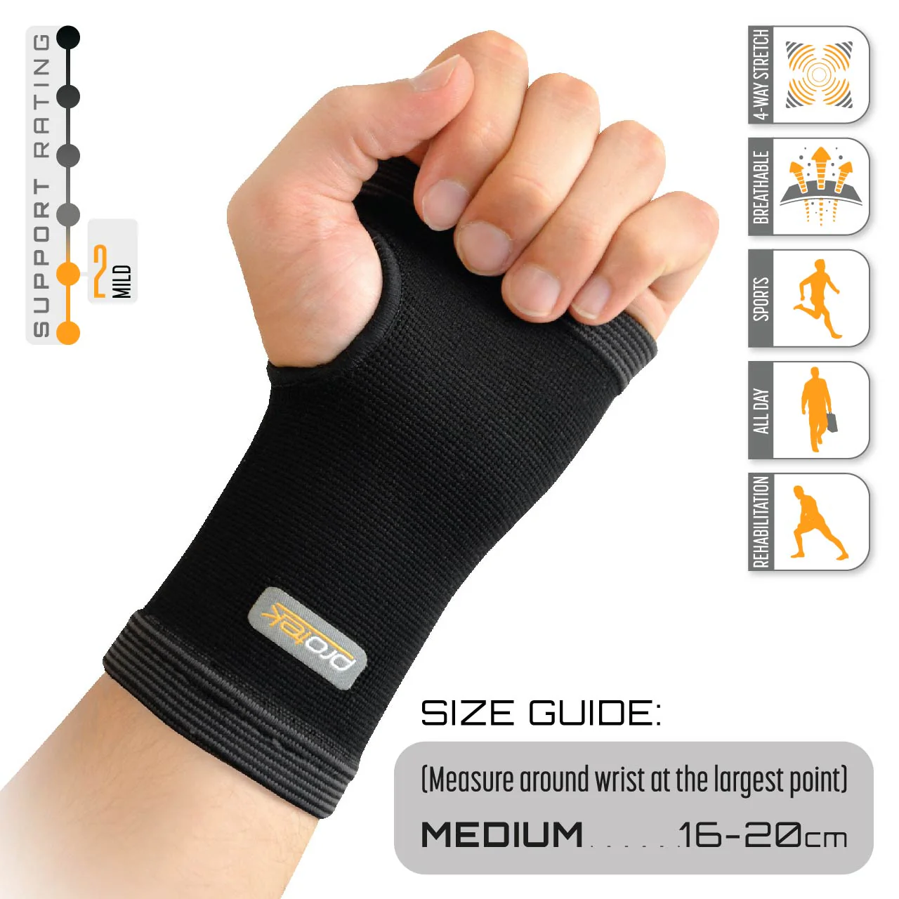 Protek Elasticated Hand Support - Medium - Image 3