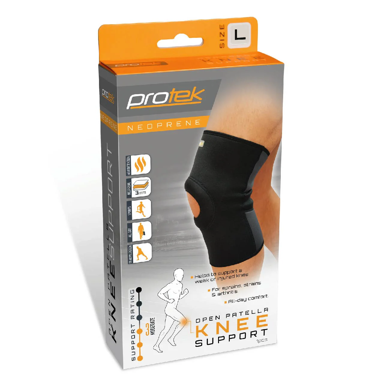 Protek Neoprene Knee Support - Open Patella - Large