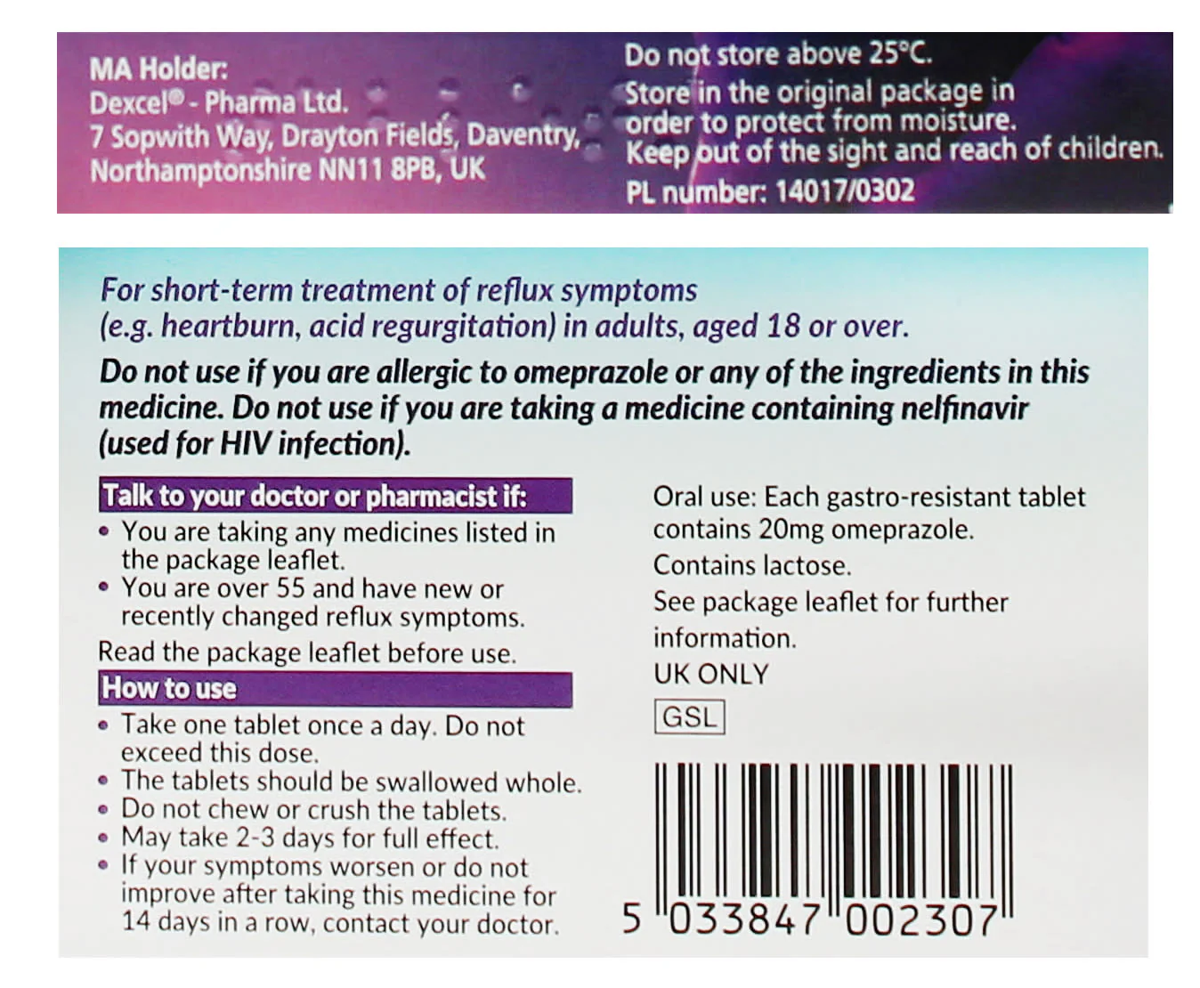 Pyrocalm Control Omeprazole 20mg Peppermint Flavour 7 Tablets - Image 2