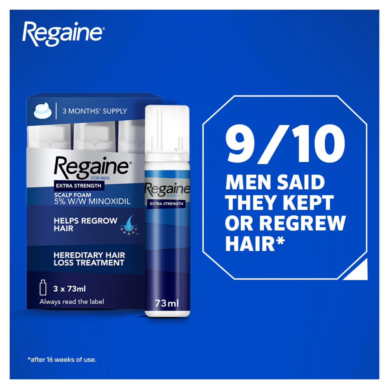 Regaine 5% Extra Strength Hair Regrowth Foam For Men - 3 Month Supply 3x73ml Bottle - Image 11