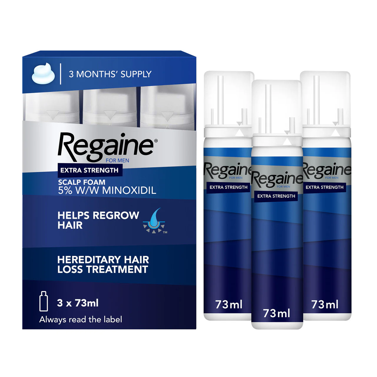 Regaine 5% Extra Strength Hair Regrowth Foam For Men - 3 Month Supply 3x73ml Bottle - Image 5
