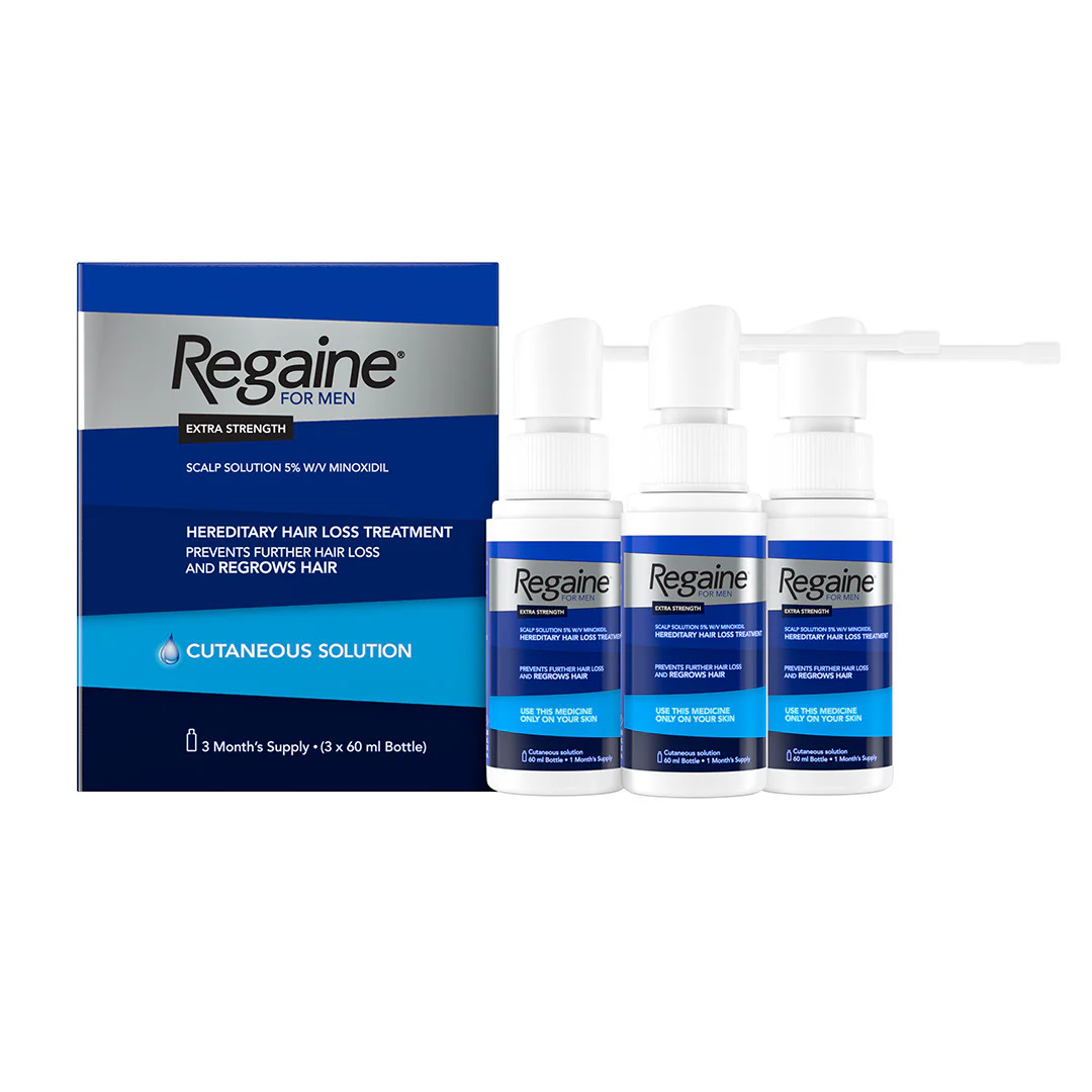 Regaine Extra Strength Hair Loss Solution For Men 3 Months 3 x 60ml Bottles - Image 2