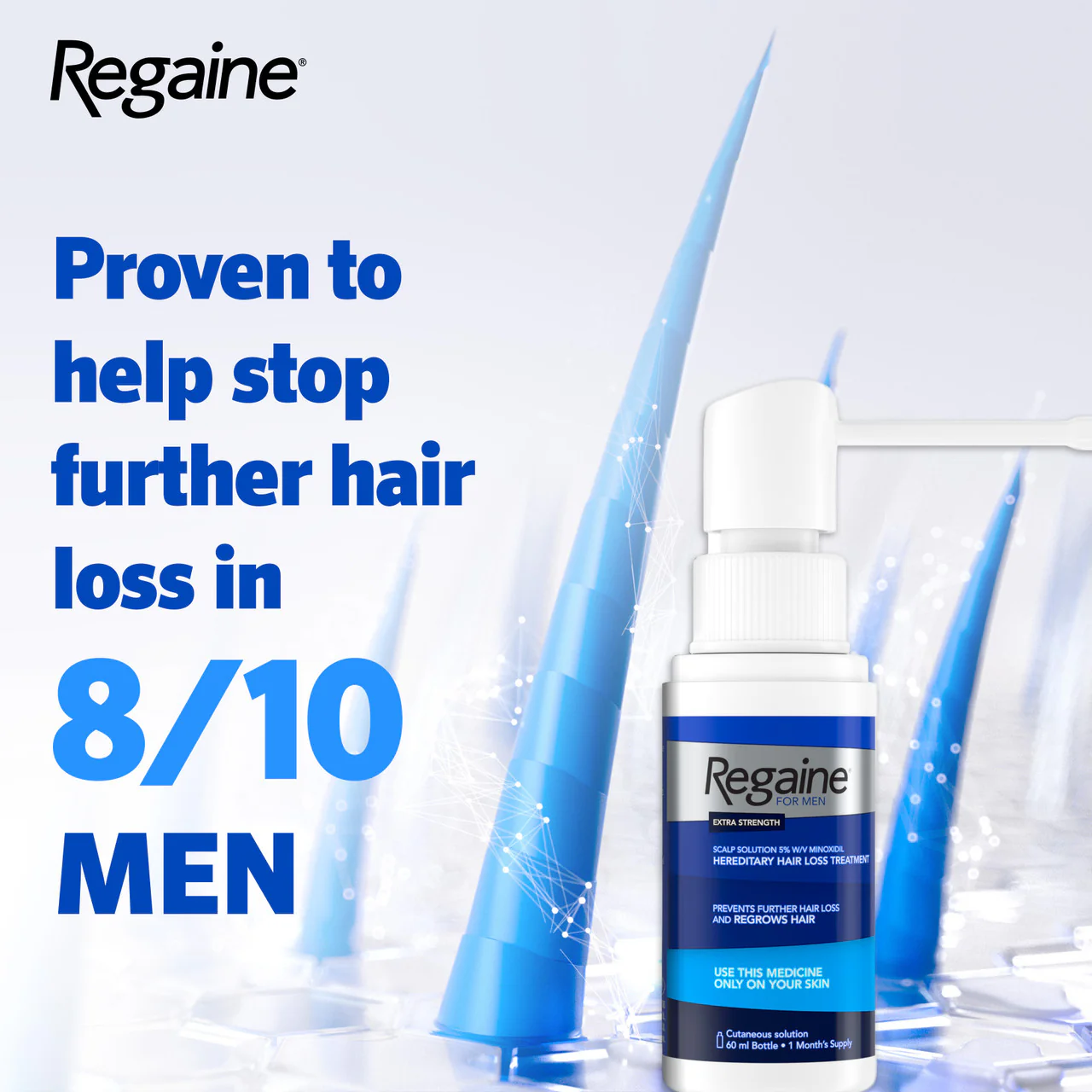 Regaine Extra Strength Hair Loss Solution For Men 3 Months 3 x 60ml Bottles - Image 4