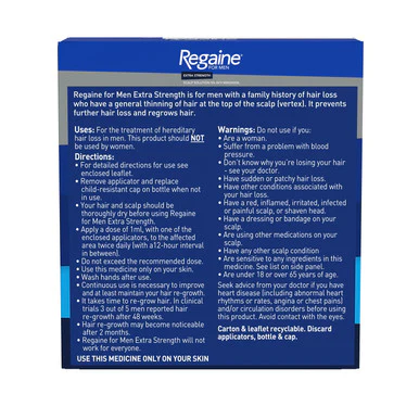 Regaine For Men Extra Strength Solution - 1 Month Supply 60ml Bottle - Image 3
