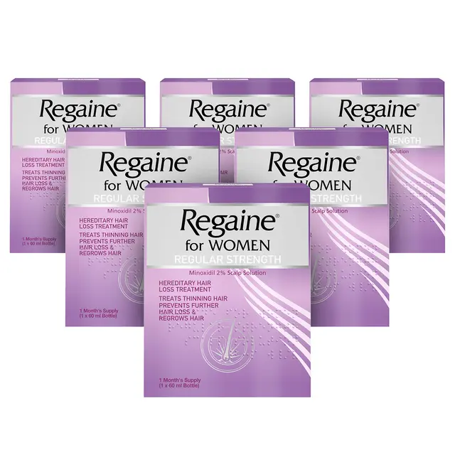 Regaine For Women Solution - 6 Months Supply 6 x 60ml Bottle