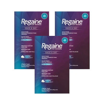 Regaine For Women Once A Day Extra Strength Scalp Foam - 12 Month Supply 6x73ml Bottle