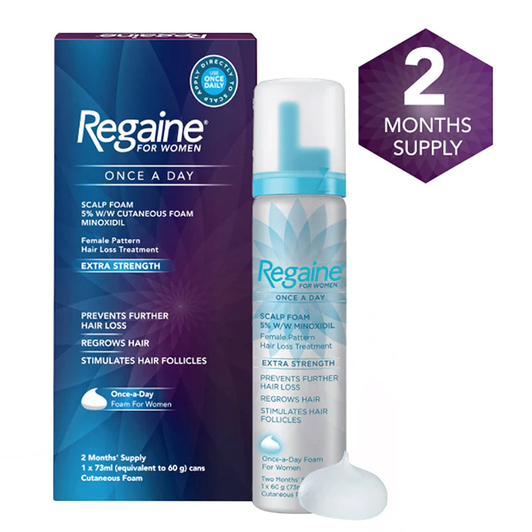 Regaine For Women Once A Day Extra Strength Scalp Foam - 2 Month Supply 1x73ml Bottle