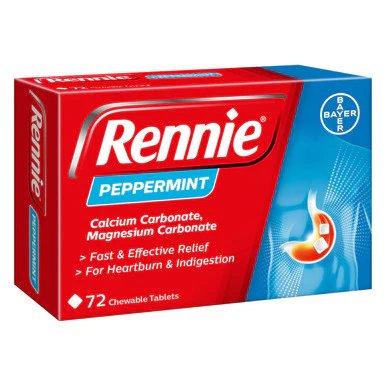 Rennie Peppermint Heartburn & Indigestion Relief 72 Tablets