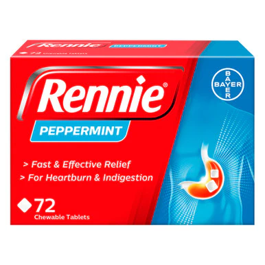 Rennie Peppermint Heartburn & Indigestion Relief 72 Tablets - Image 3