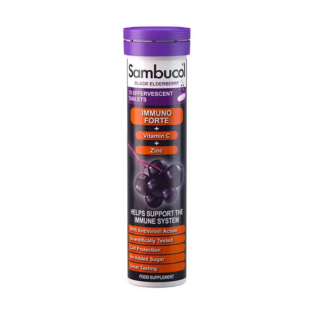 Sambucol Immuno Forte Black Elderberry Effervescent 15 Tablets