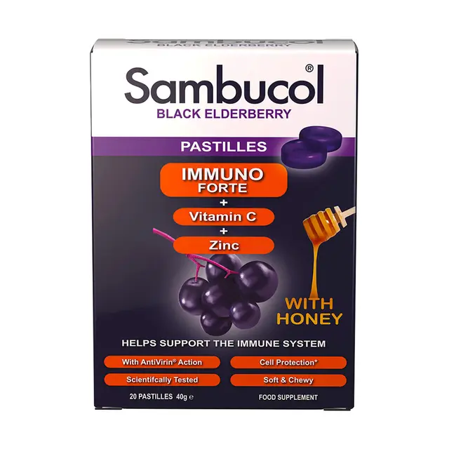 Sambucol Immuno Forte Black Elderberry Pastilles 20 Pack