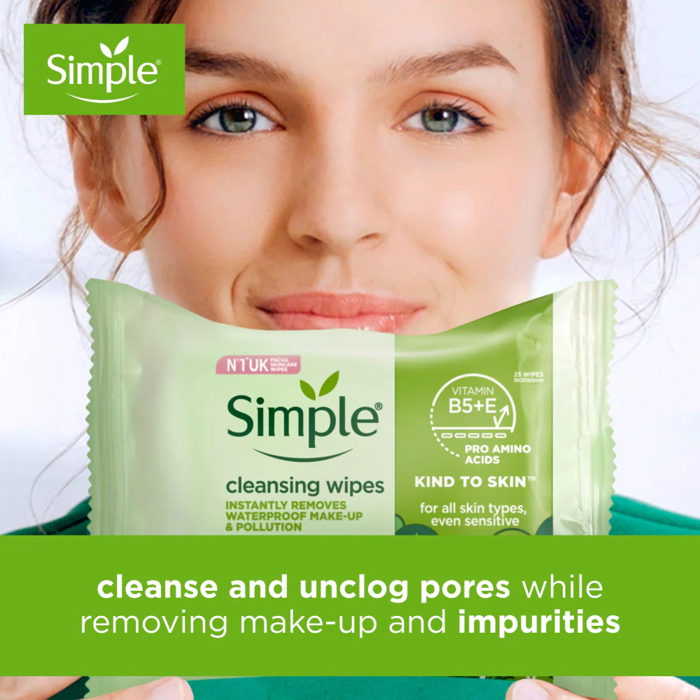 Simple Kind To Skin Biodegradable Face Wipes 25s - Image 6