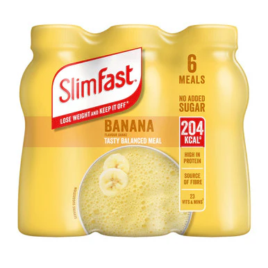 SlimFast Milkshake Multipack Bottle Banana 6x325ml